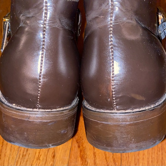 Brown Leather Dress Boots with Buckle Detail main image 15